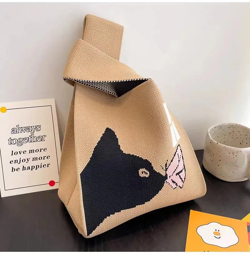 Handmade Mini Knitted Tote Bags | Portable Spring Summer Handbags