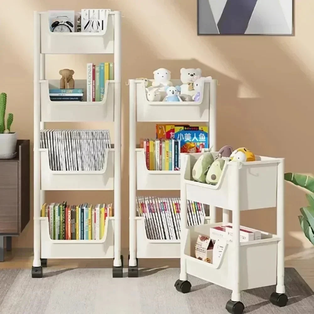 Multifunctional Trolley Bookshelf Kitchen Storage Rack | Home Organizer