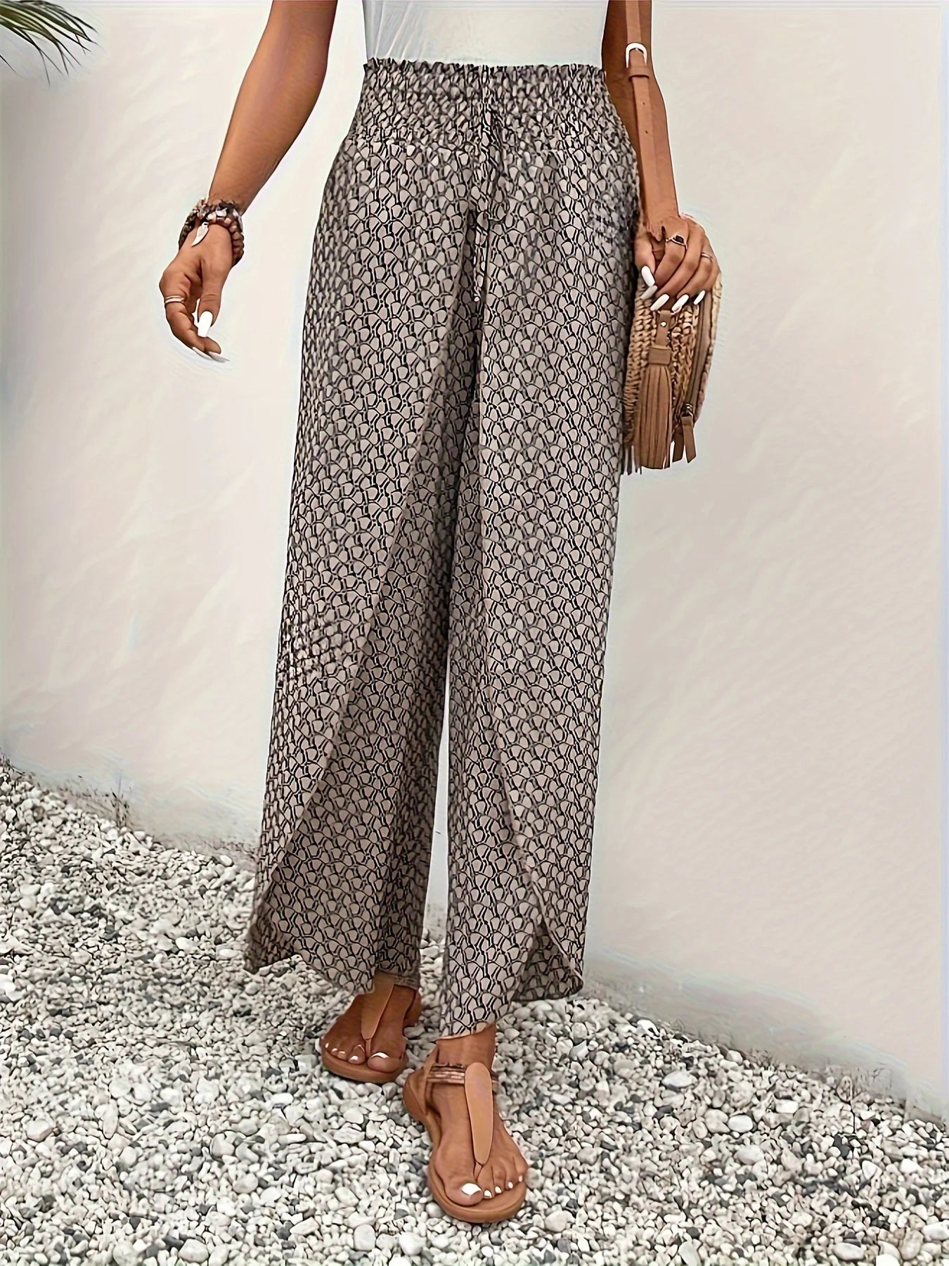 Elegant Wide Leg Pants for Women | Casual Beach Vacation Trousers