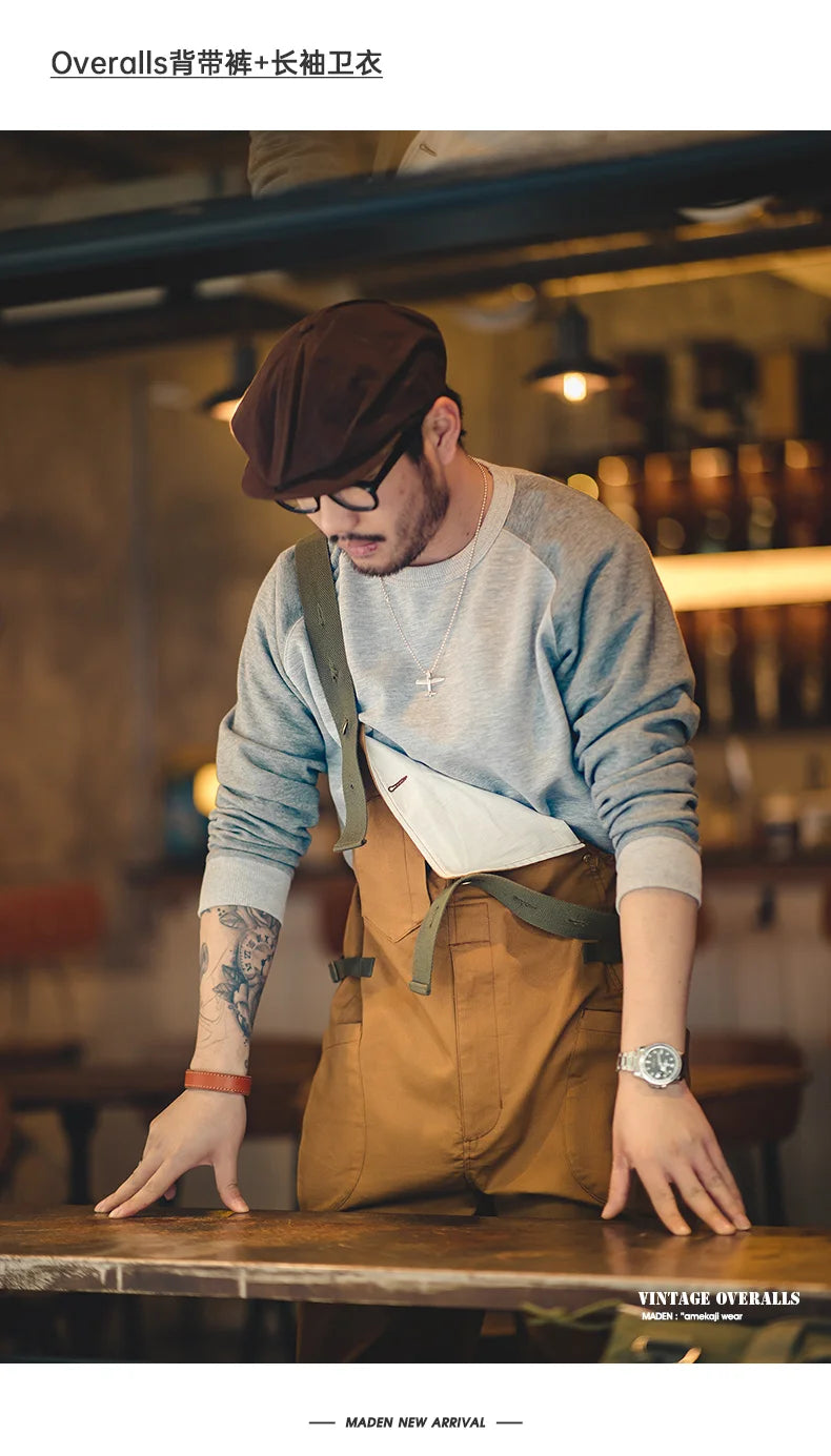 Men's Retro Strap Pants | Casual Loose Fit Barrel Style Trousers