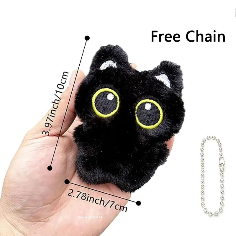 Cute Black Cat Plush Toy | Adorable Keychain & Backpack Decoration
