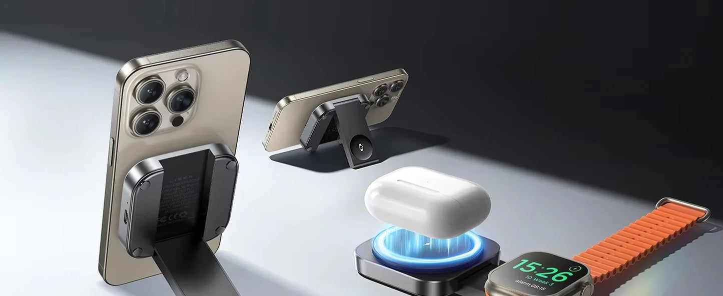 Foldable Wireless Charger Pad | 15W Fast Charge for Phones & Smartwatches