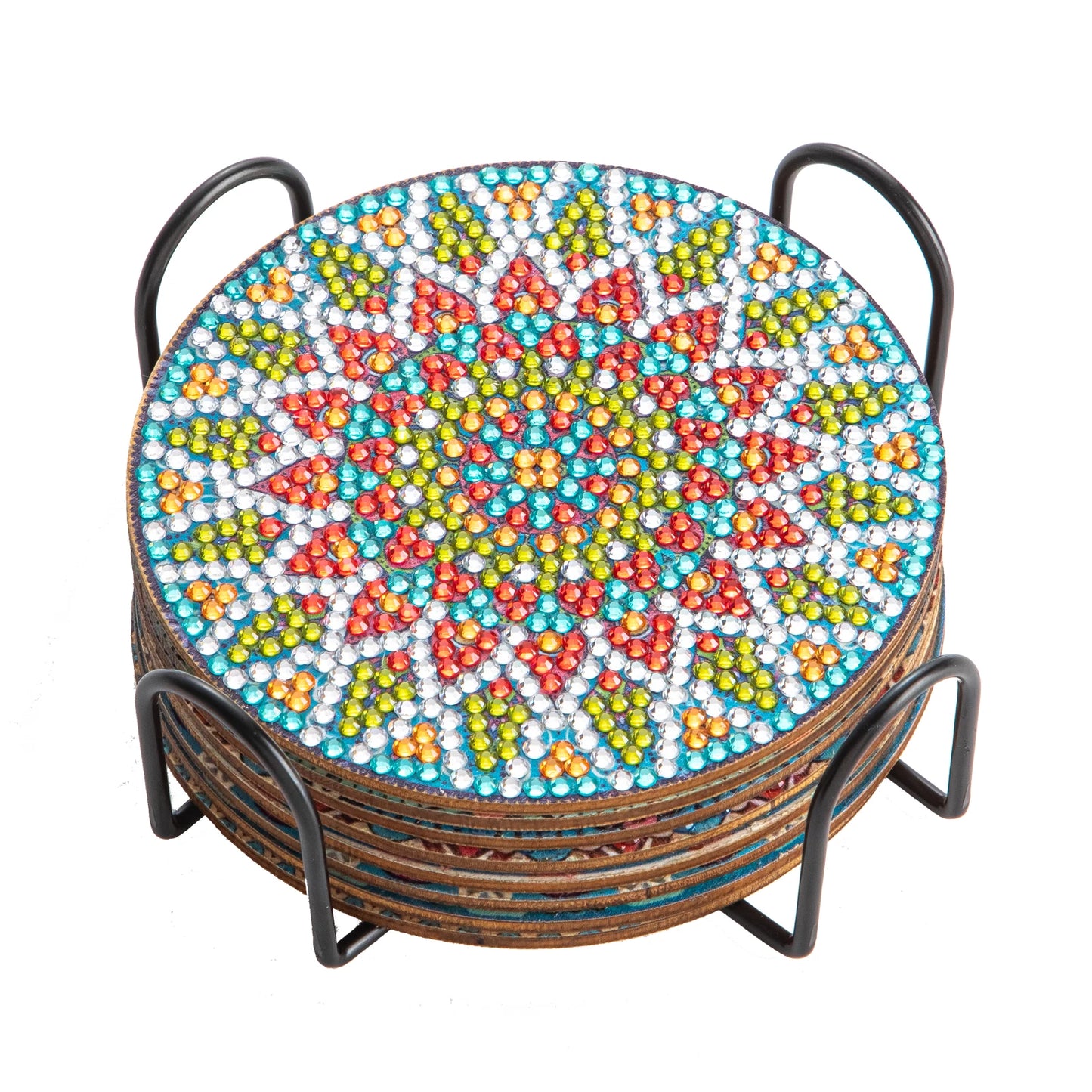8-Piece DIY Mandala Diamond Painting Coasters | Full Drill Art Set