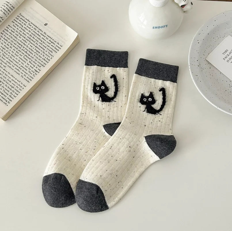 Cute Cartoon Animal Socks for Women | Kawaii Mid-Calf Style