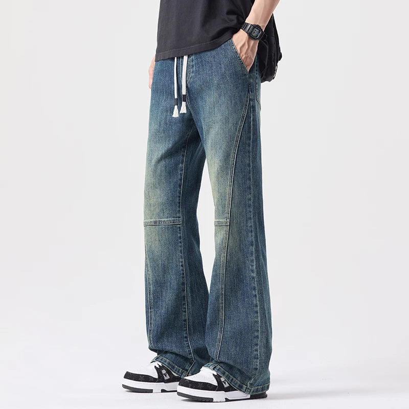 Men's Flared Boot Cut Jeans | Comfortable Vintage Casual Trousers