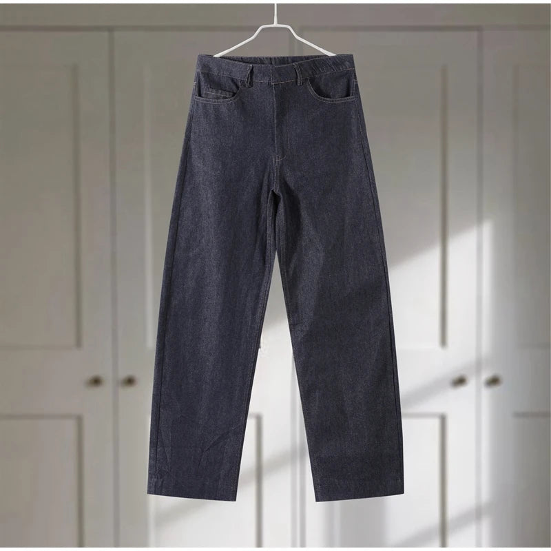 Women’s Retro Denim Vest Suit Jacket & High Waist Pants Set
