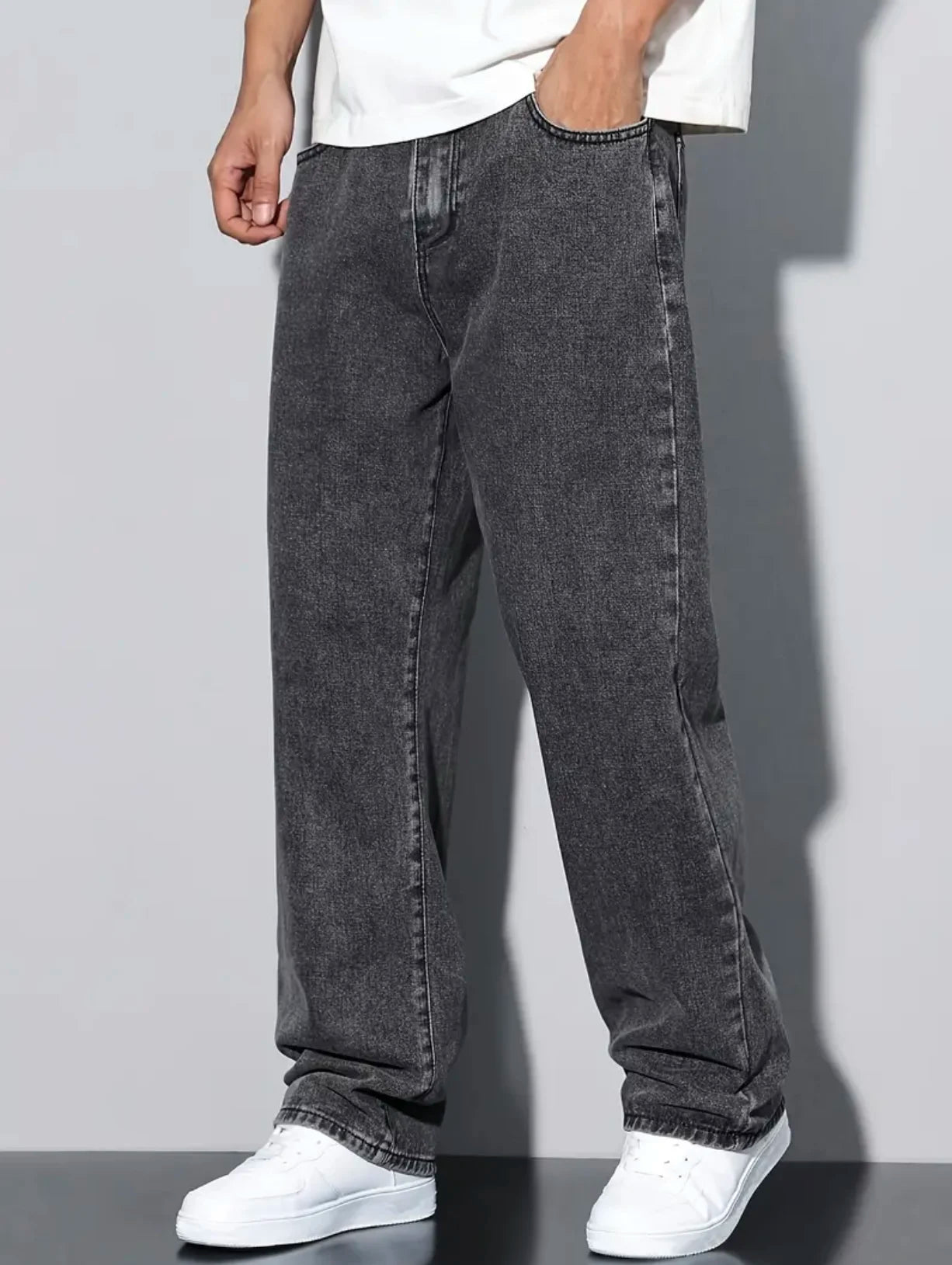 Men's Fashionable Straight-Leg Jeans | Casual Streetwear Denim Pants