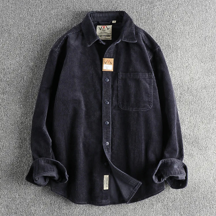 Men's Solid Color Corduroy Shirt | Vintage Casual Fashion