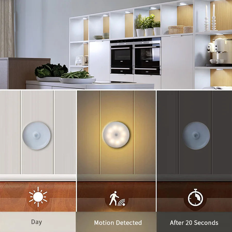 Smart LED Night Light with Motion Sensor | USB Rechargeable Lamp