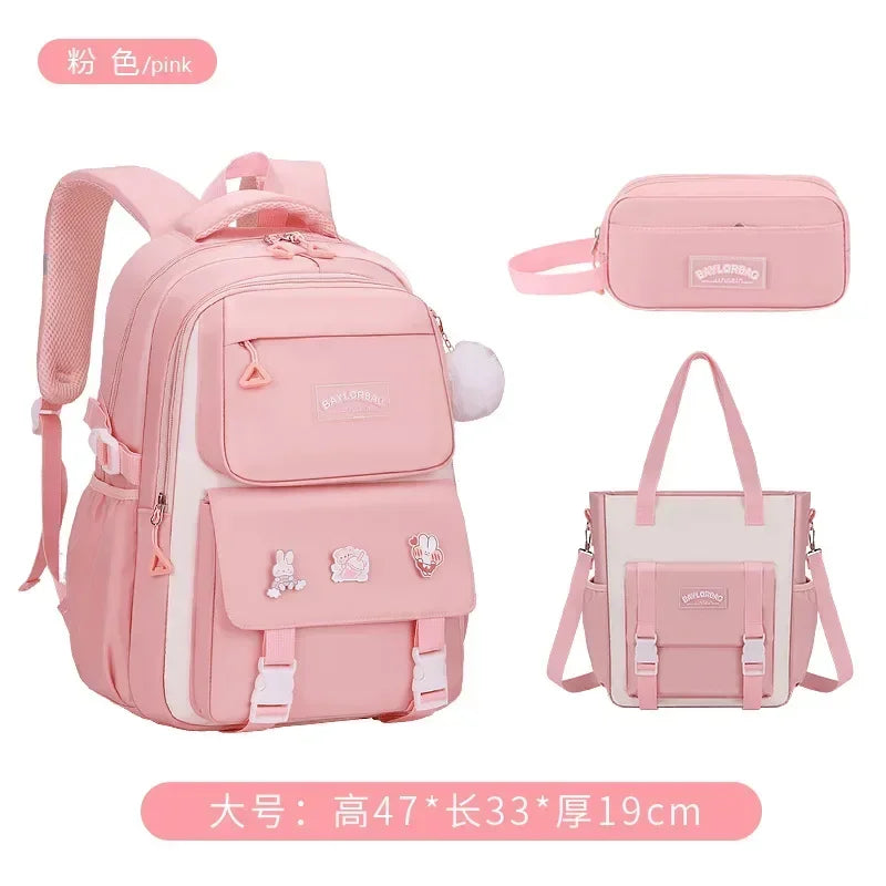 Large Capacity Spine Protection Backpack Set for Students