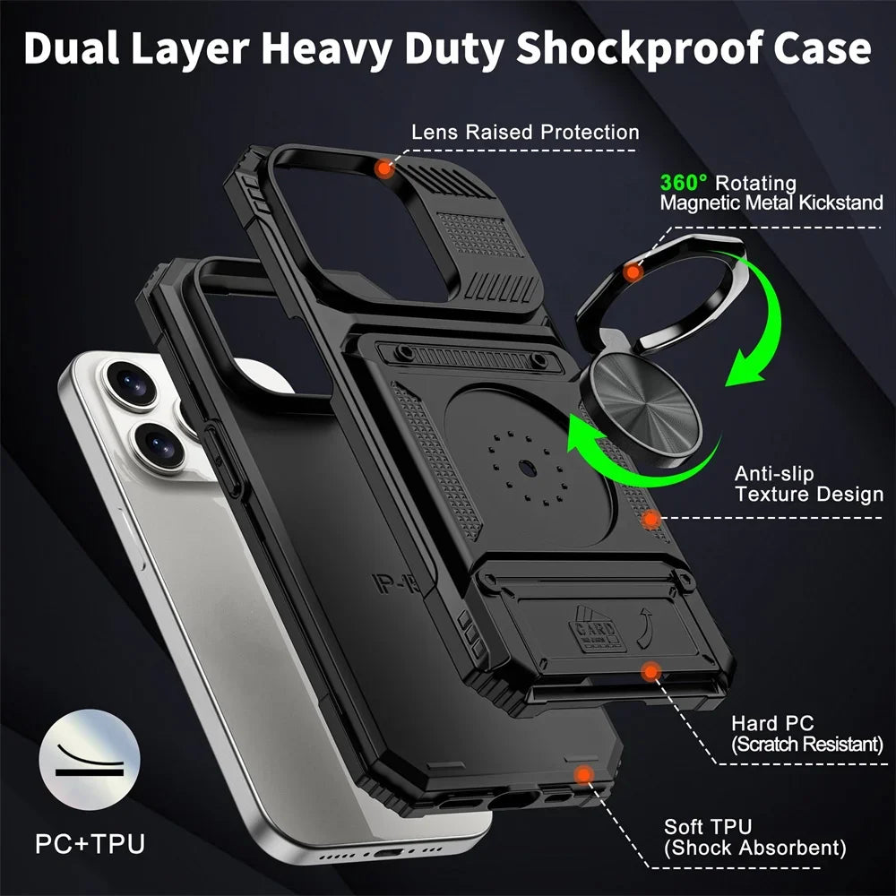 Heavy Duty Magnetic Phone Case with Kickstand | All iPhone Models