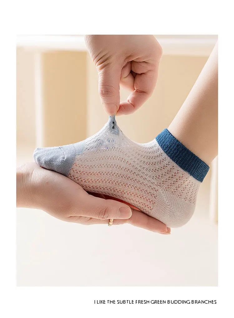 Kids Summer Low Cut Dinosaur Socks | Breathable Cotton & Anti-Odor