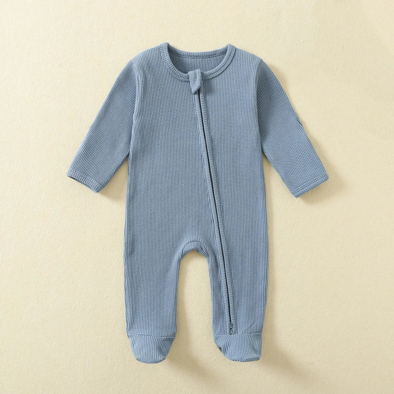 Organic Cotton Baby Rompers | Soft Zipper Footed Pajamas for Infants