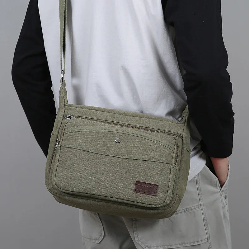 Bolsos de Lona Casuales para Hombres | Bandolera Cruzada Versátil