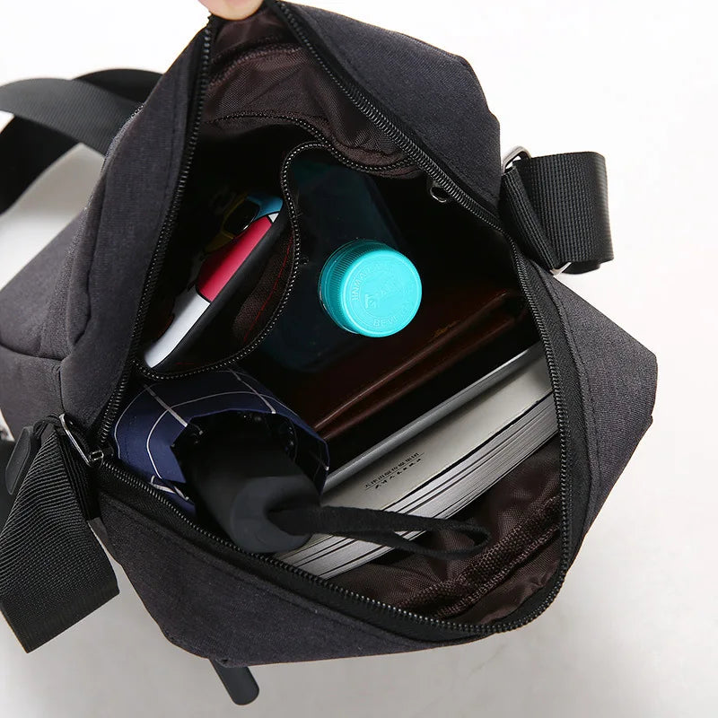 Men's Multi-Layer Zipper Crossbody Phone Bag for Travel