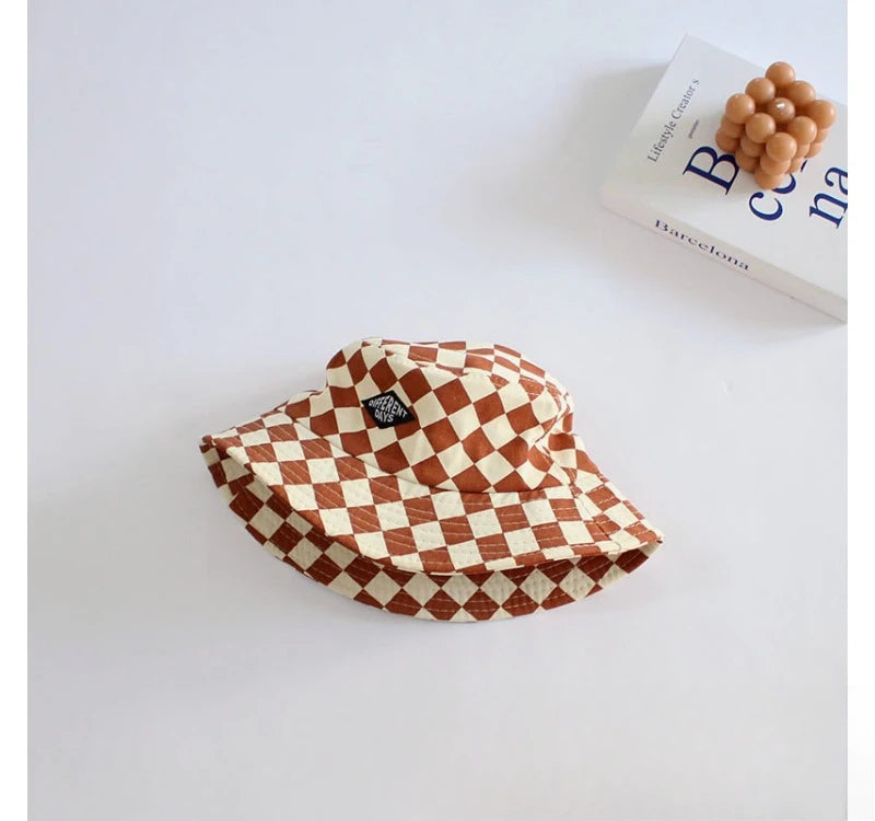 Checkerboard Pattern Kids Bucket Hat | Perfect Sun Protection