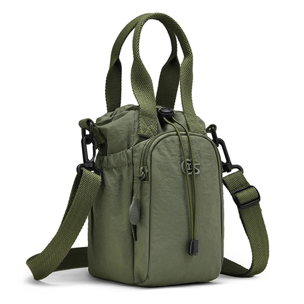 Women's Water-Resistant Crossbody Bag with Phone Pocket & Bottle Holder