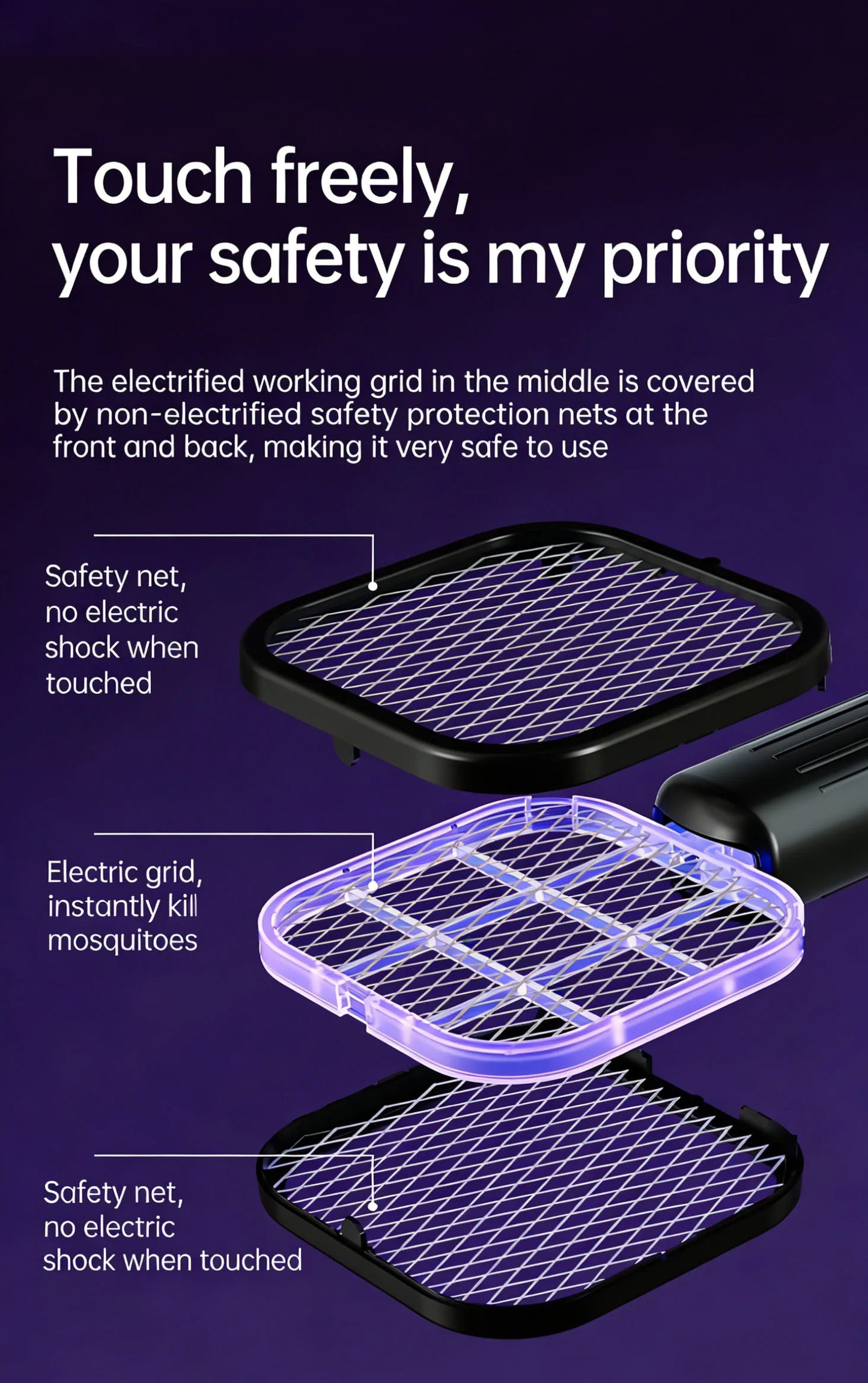Portable USB Mosquito Swatter Trap | Effective Outdoor Insect Killer