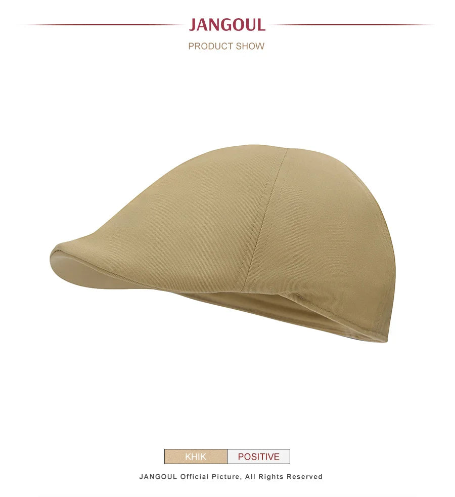 JANGOUL Men's Classic Cotton Ivy Gatsby Cabbie Newsboy Hat Vintage Summer Thin Flat Scally Cap for Golf Outdoor Activities