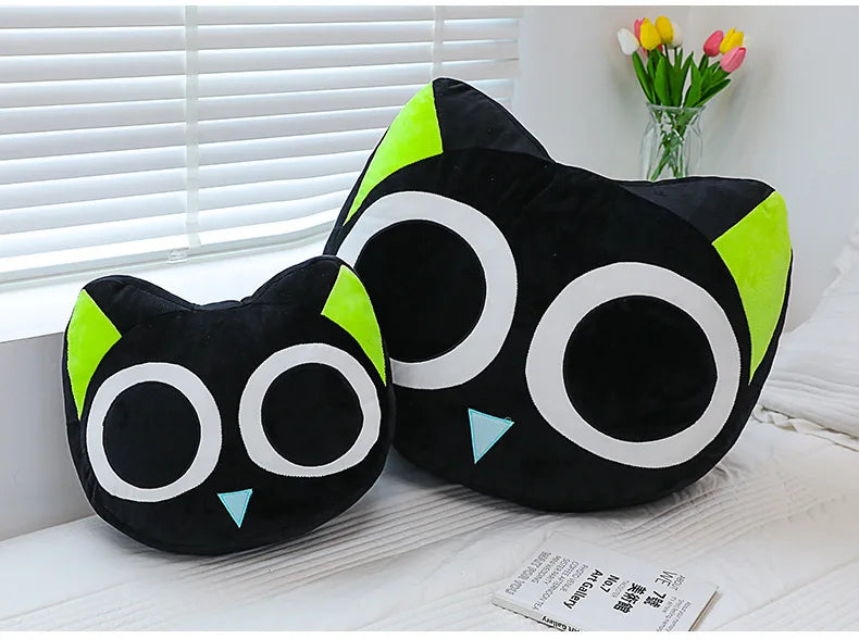 Kawaii Black Cat Plush Toy | Adorable Big Eye Cat Pillow