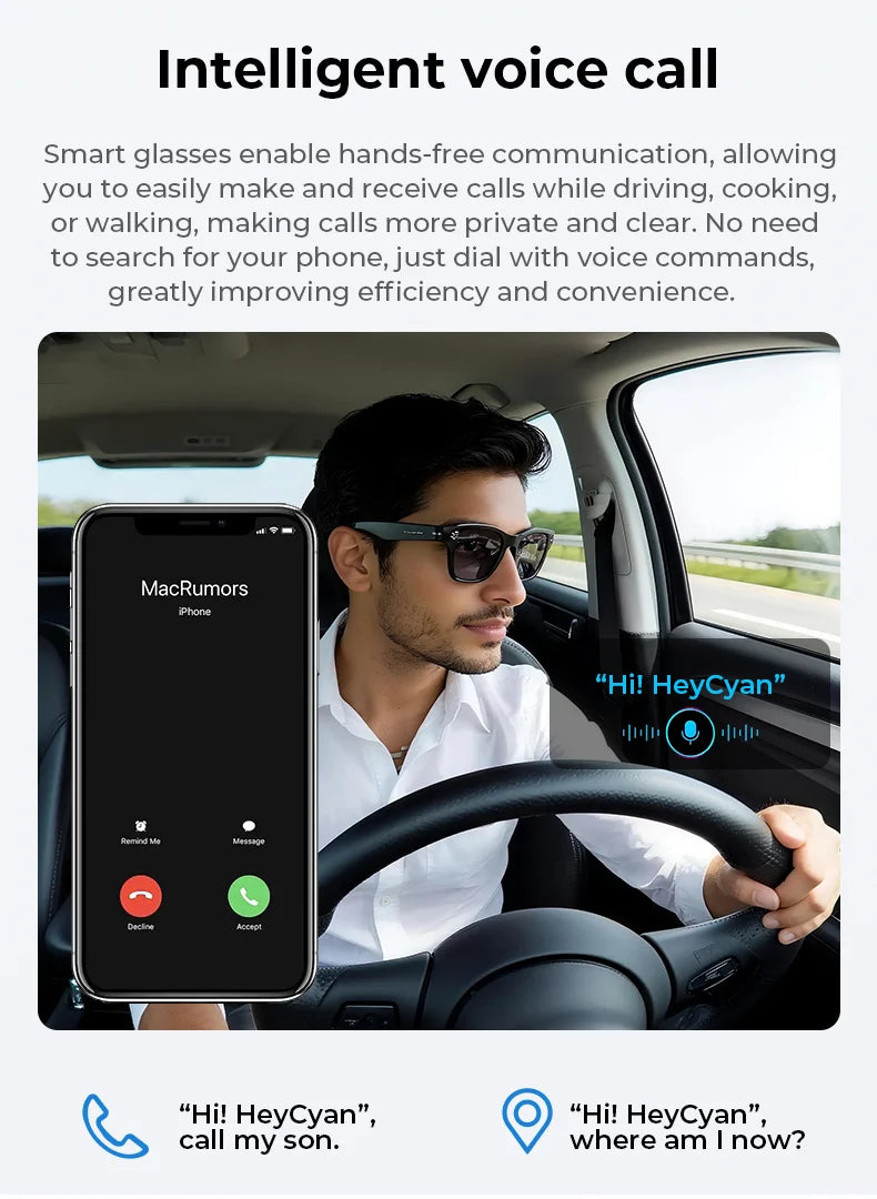 Multifunctional Smart AI Camera Glasses | 4K Recording & Translation