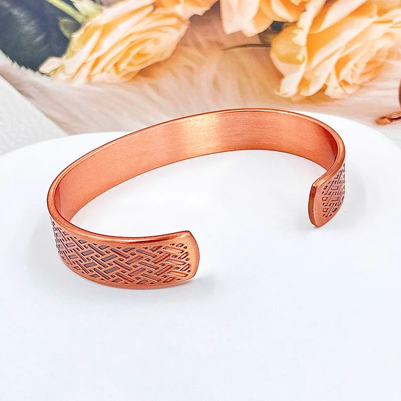 Vintage Pure Copper Magnetic Bracelet | Unisex Adjustable Cuff