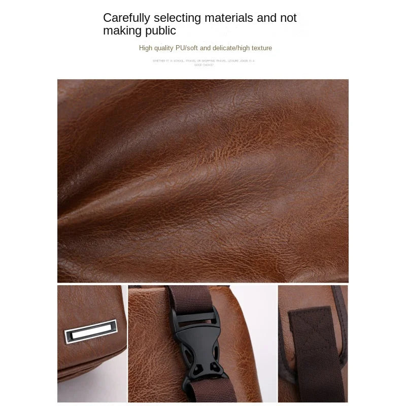 Men's Chest Bag with Headphone Hole | Versatile USB Shoulder Pack