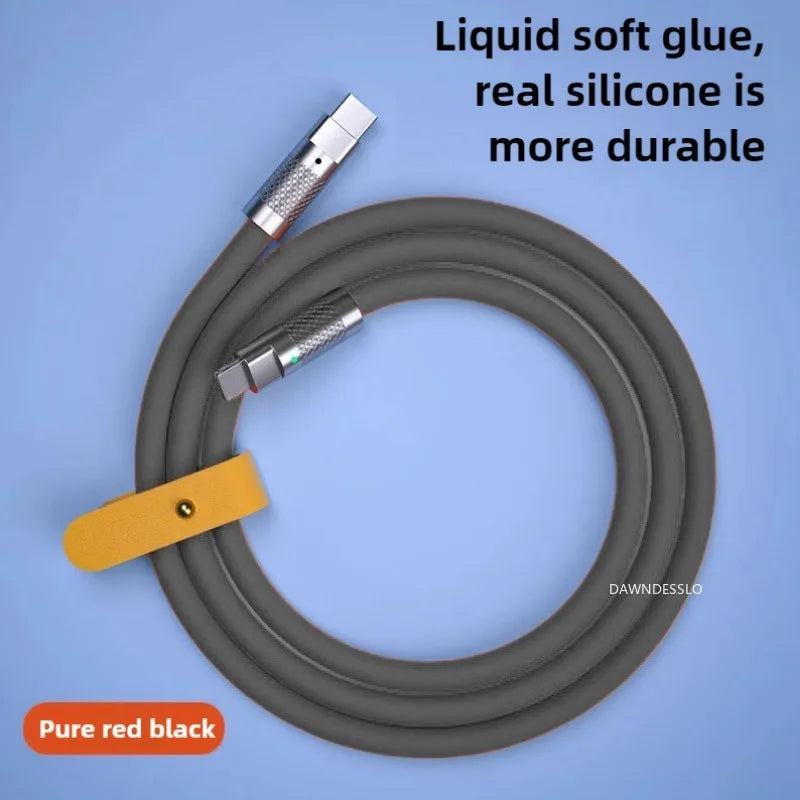 New 120W 7A Super Fast Charge PD Type C Liquid Silicone Cable 1M 1.5M 2M Usb Cable Usb C To C Charger Cable for Xiaomi Huawei