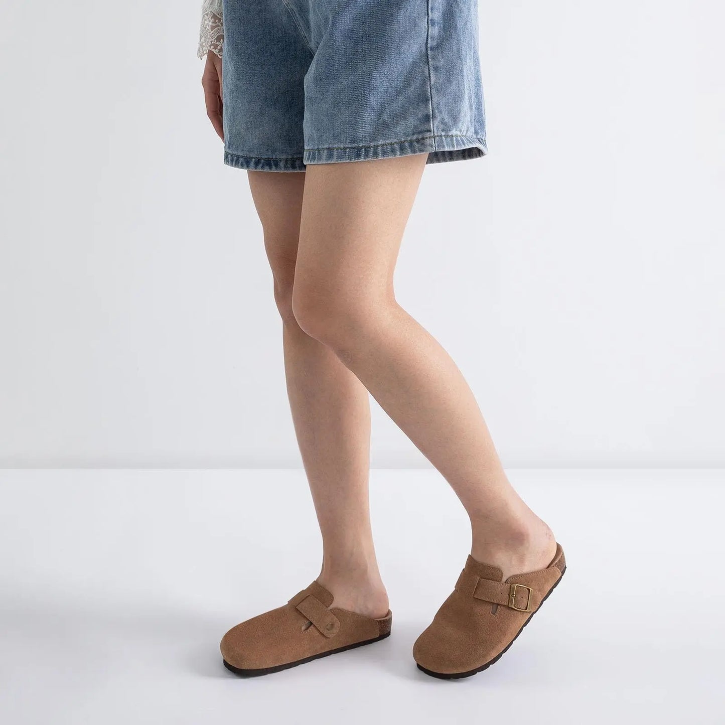 Comfortable Suede Clogs with Arch Support for All-Day Wear