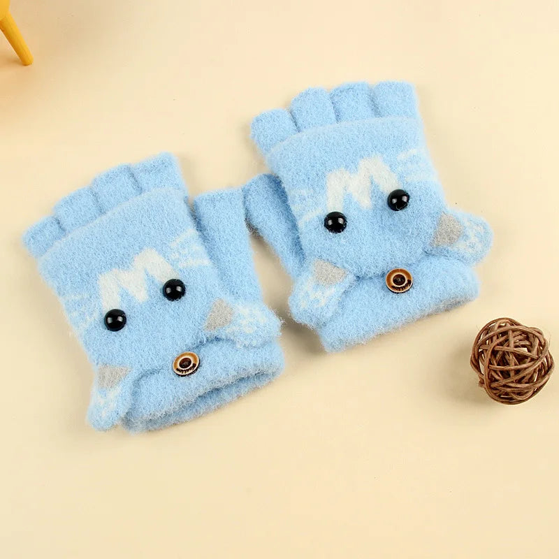 Kids Winter Fleece Gloves | Cozy Plush Mittens for Cold Weather