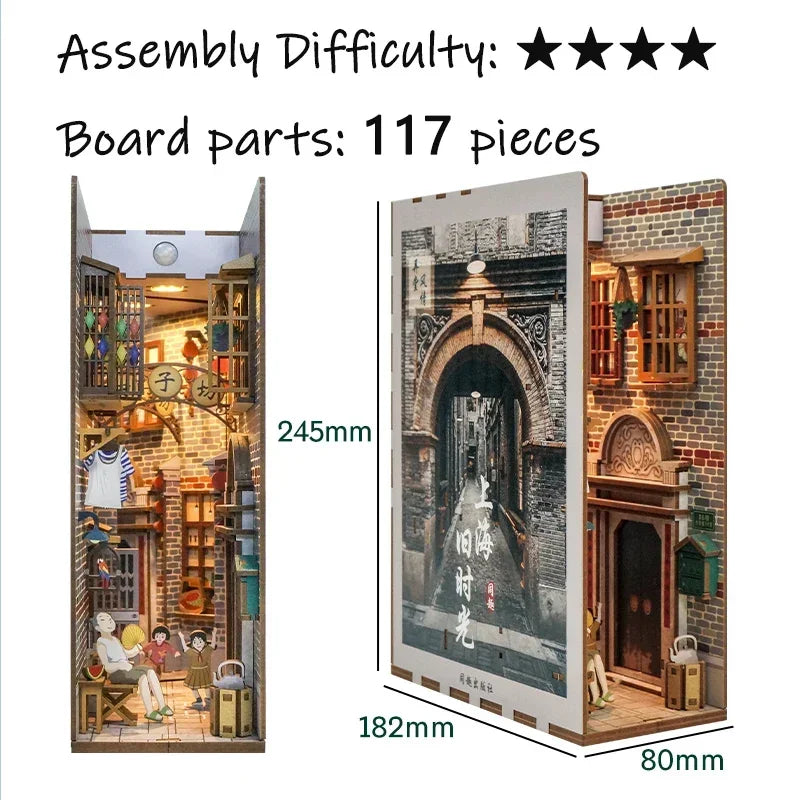 Kits insertables de estantería de madera para rincones de lectura (DIY) | Decoración miniatura creativa