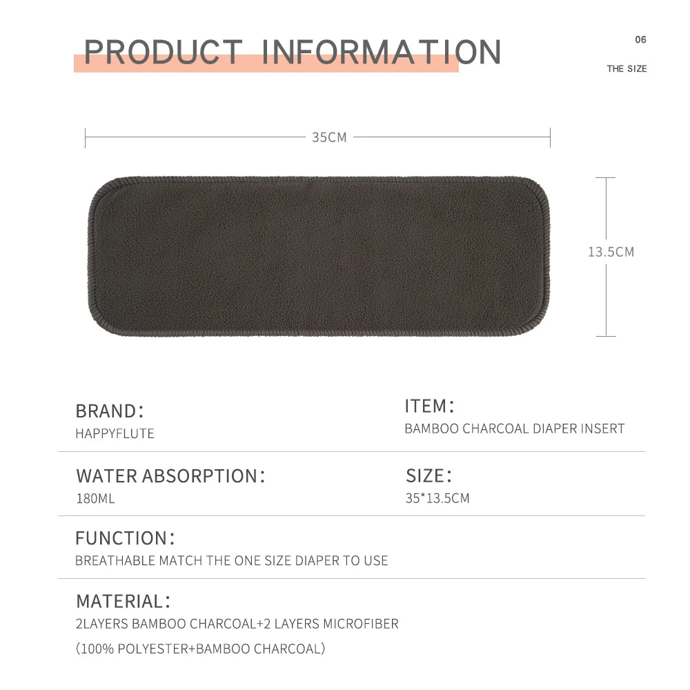 High Quality Bamboo Charcoal Baby Nappy Diaper Inserts | Washable
