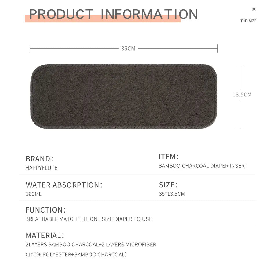 High Quality Bamboo Charcoal Baby Nappy Diaper Inserts | Washable