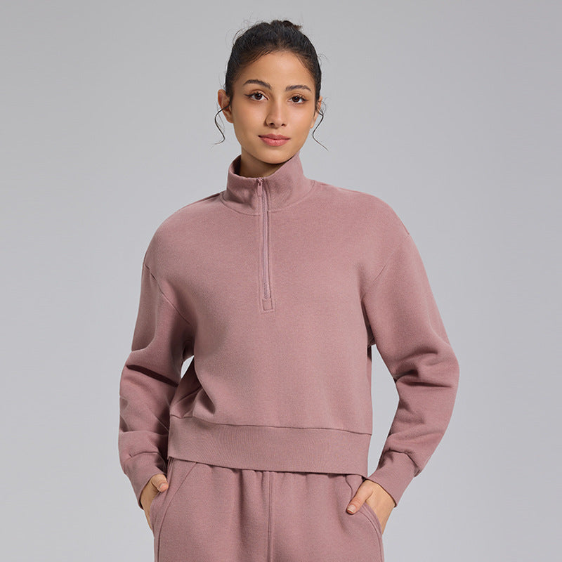 Women's Fleece-Lined Half-Zip Sweatshirt | Cozy & Versatile Style