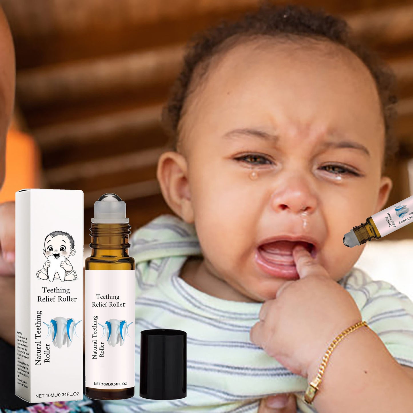 Children's Teething Massage Roller with Soothing Oil | Instant Relief