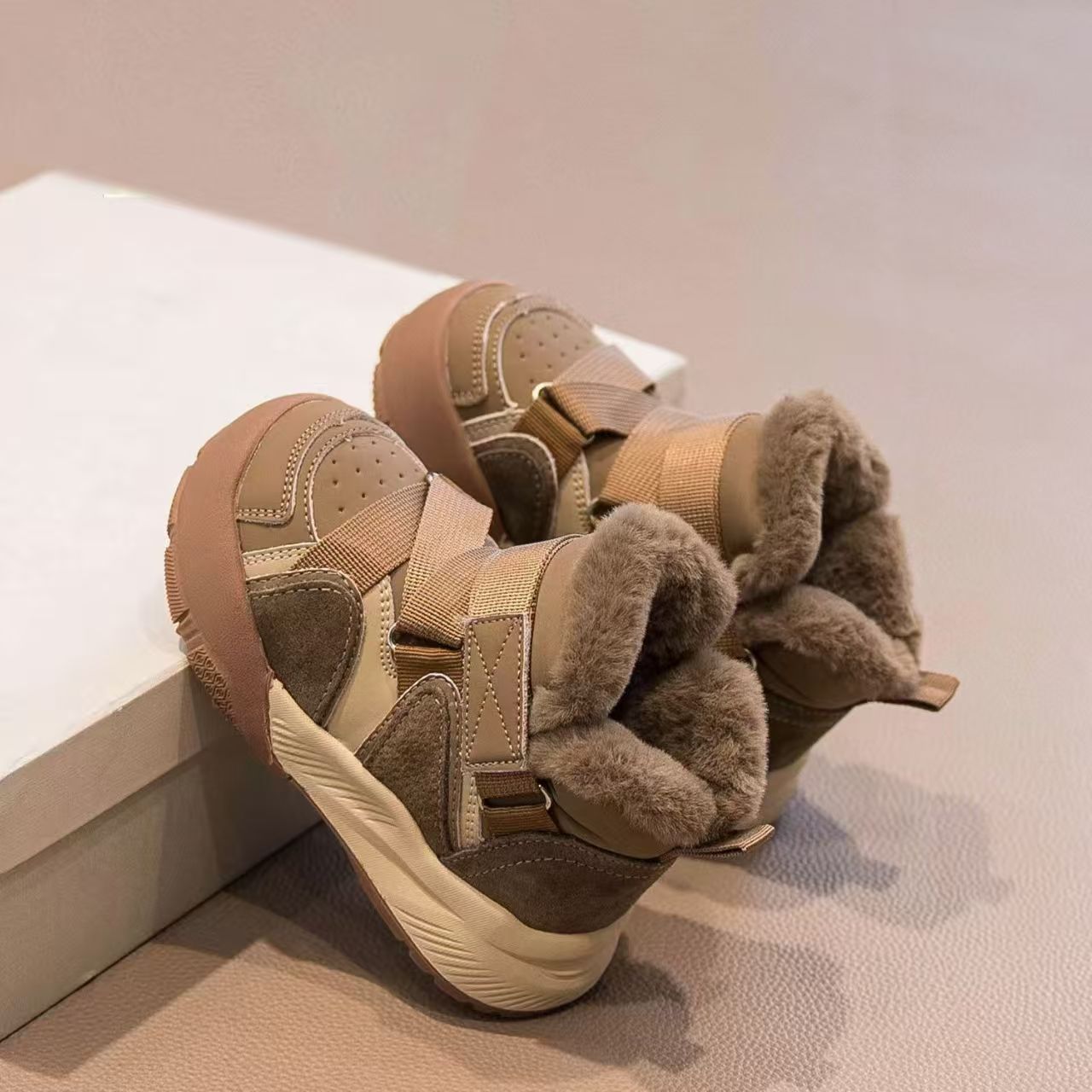 Children's cotton-lined slippers