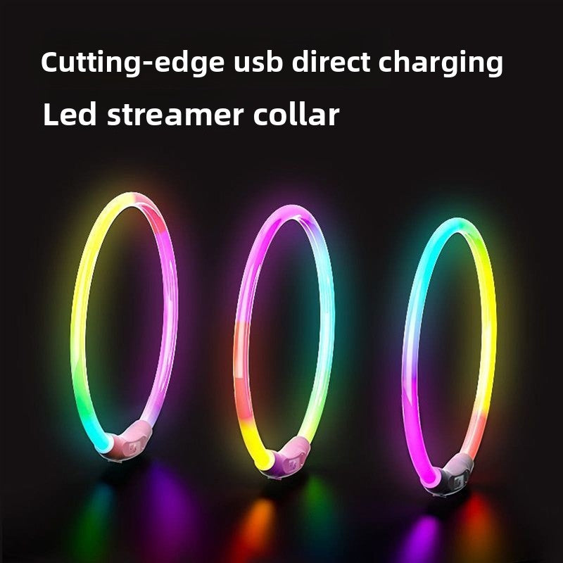 Glowing Dog Collar | Rechargeable LED Safety Neck Accessory