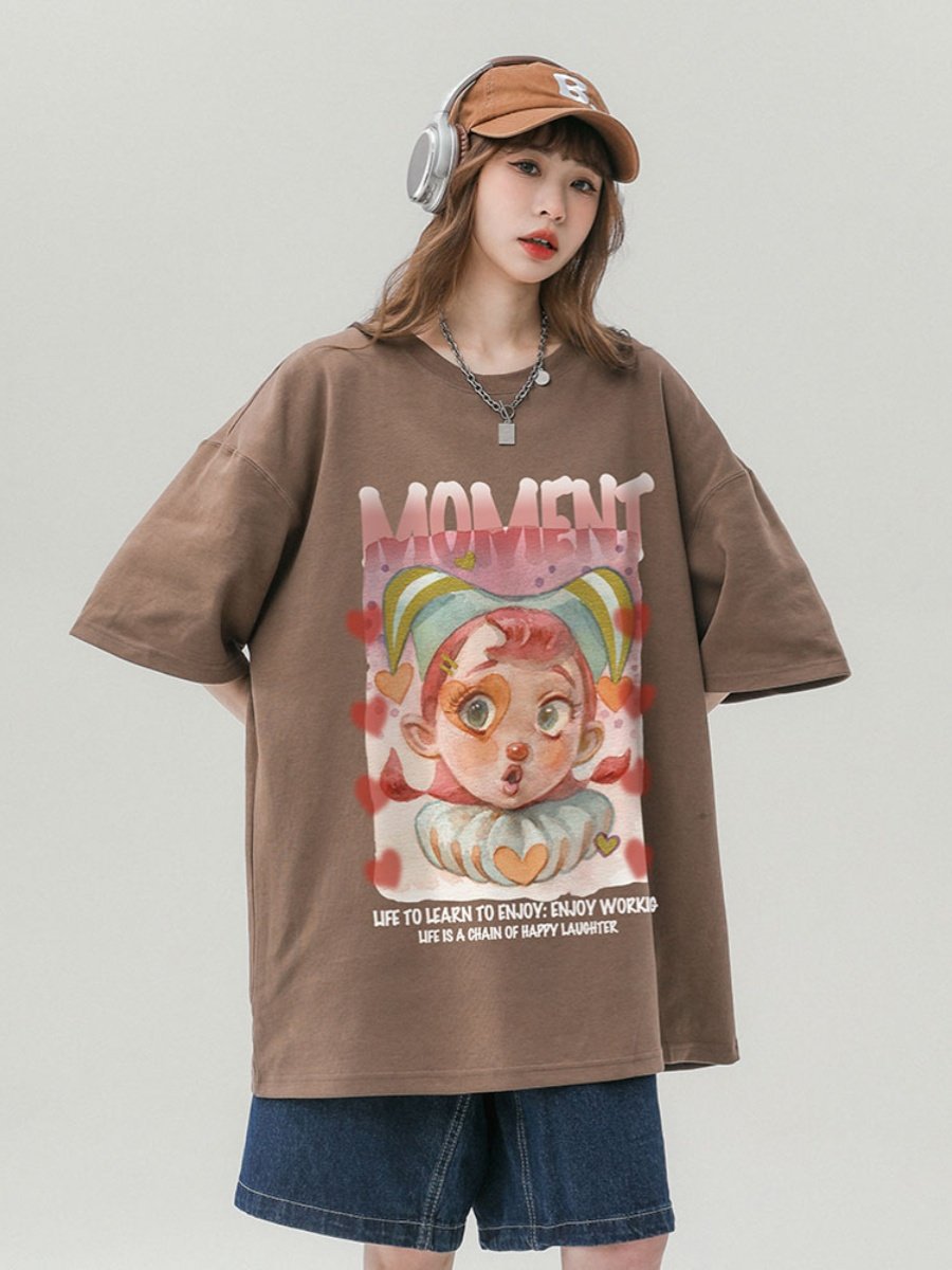 Retro Print Pure Cotton T-Shirt | Unisex Cool Casual Tee