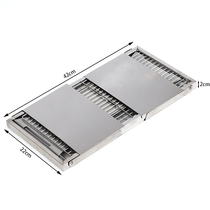 Stainless Steel Foldable Charcoal Barbecue Grill | Portable Grilling