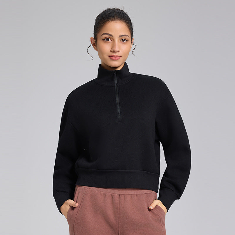 Women's Fleece-Lined Half-Zip Sweatshirt | Cozy & Versatile Style