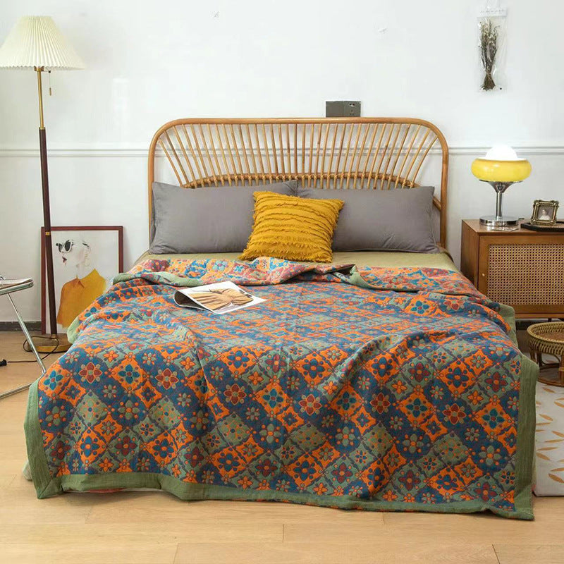 Jacquard Gauze Bed Cover Blanket | Elegant Lightweight Comfort