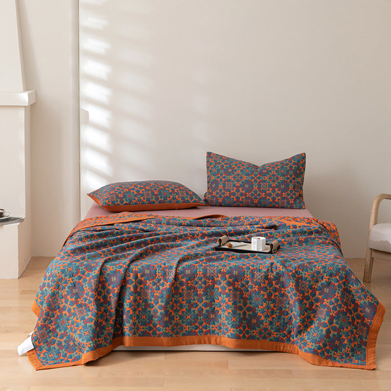 Jacquard Gauze Bed Cover Blanket | Elegant Lightweight Comfort