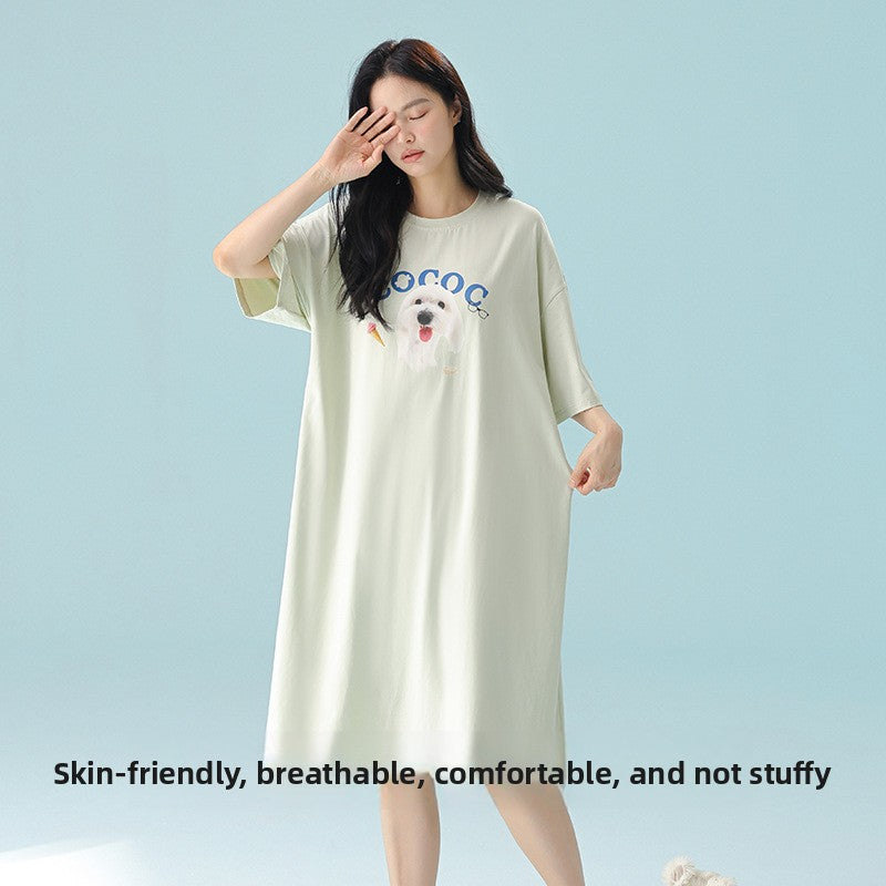 Modal Summer Nightgown | Comfortable Loose Home Dress