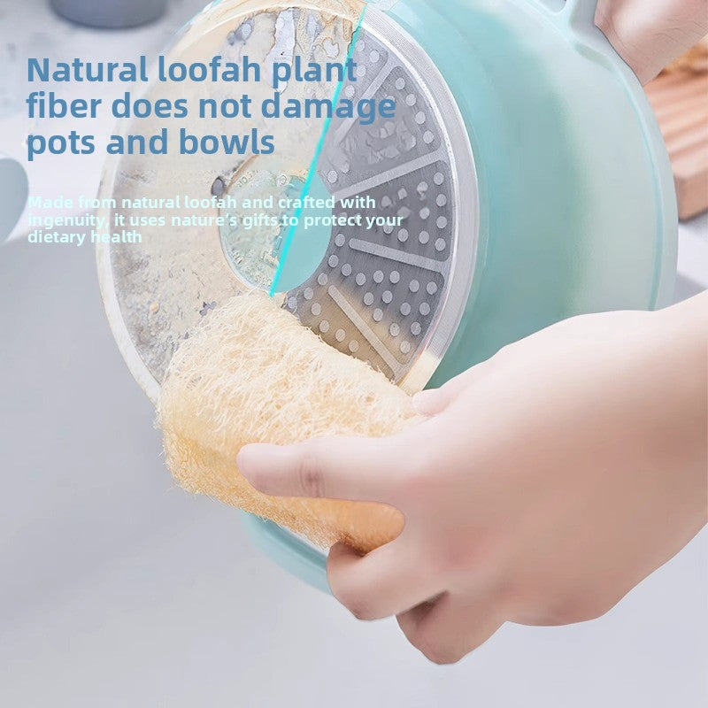 Eco-Friendly Natural Loofah Dish Scrubber | Durable Kitchen Cleaner
