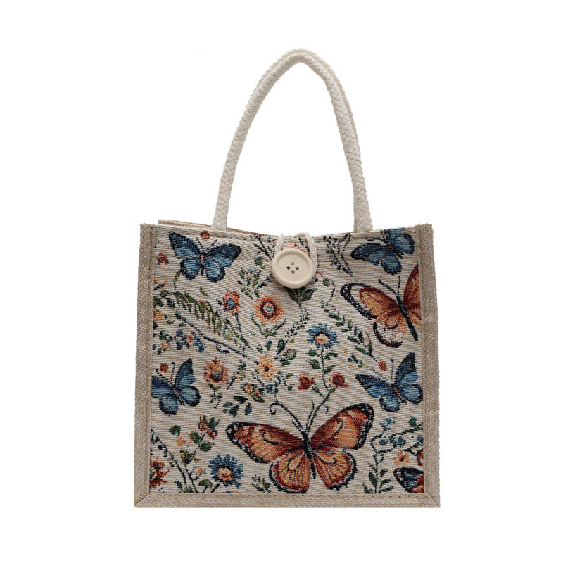 Stylish Linen Lunch Bag Handbag | Perfect for Everyday Use