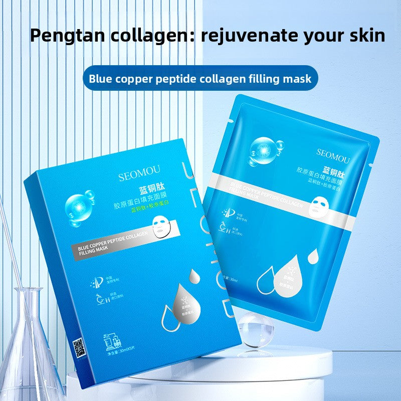 Hydrating Blue Copper Peptide Collagen Face Mask | Deep Moisturizing