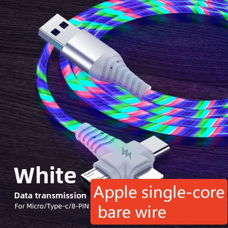 Rotating Multi-Head USB Fast Charging Cable with LED Light