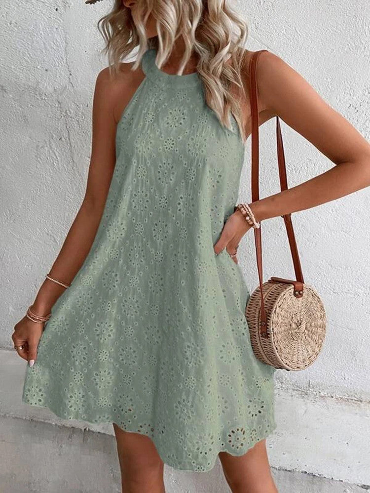 Women's Lace Halter Sundress | Elegant Summer Dress