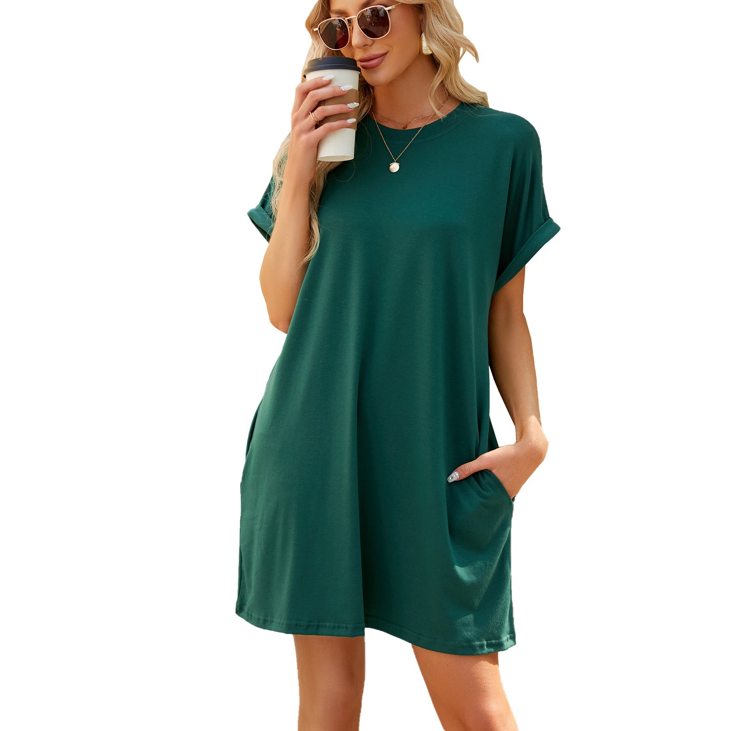 Women's Loose Fit Short Sleeve Dress | Comfortable & Stylish