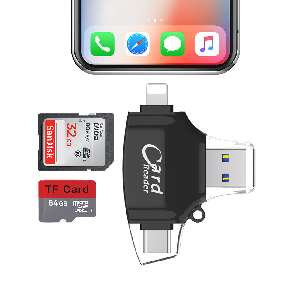 Versatile Metal SD/TF Card Reader | Durable & Compact Design